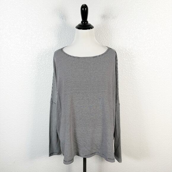 HATCH Womens Maternity The Long Sleeve Tee Black Striped Dolman Top Size 0 / XS - Picture 1 of 8